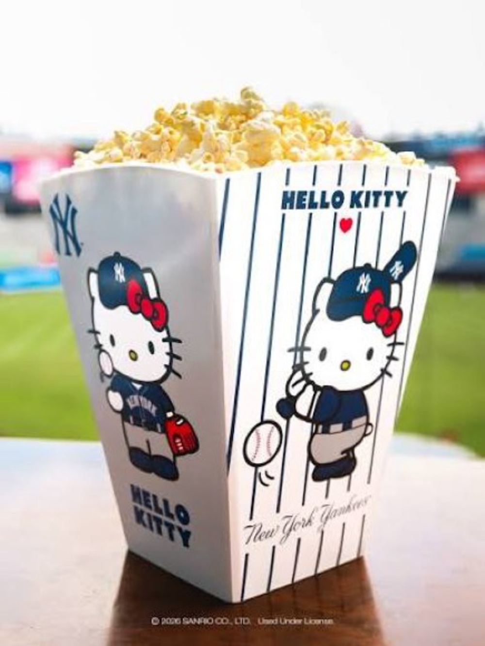 Hello Kitty Baseball Popcorn Box - White, Navy & Red